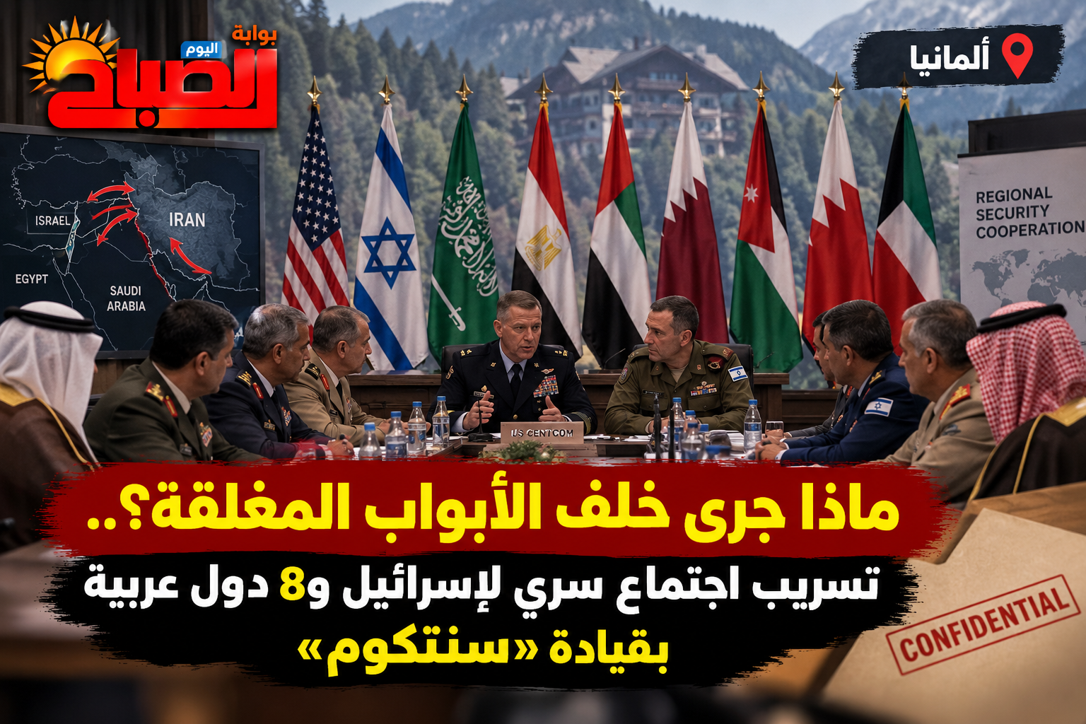 ماذا جرى خلف الأبواب المغلقة؟.. تسريب اجتماع سري لإسرائيل و8 دول عربية بقيادة «سنتكوم»